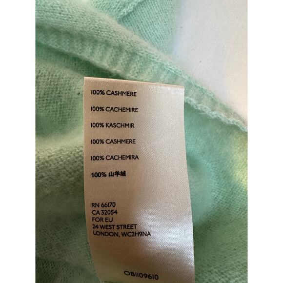 Free People Solitaire 100% Cashmere Mint Green V-Neck Sweater Large - Picture 7 of 8